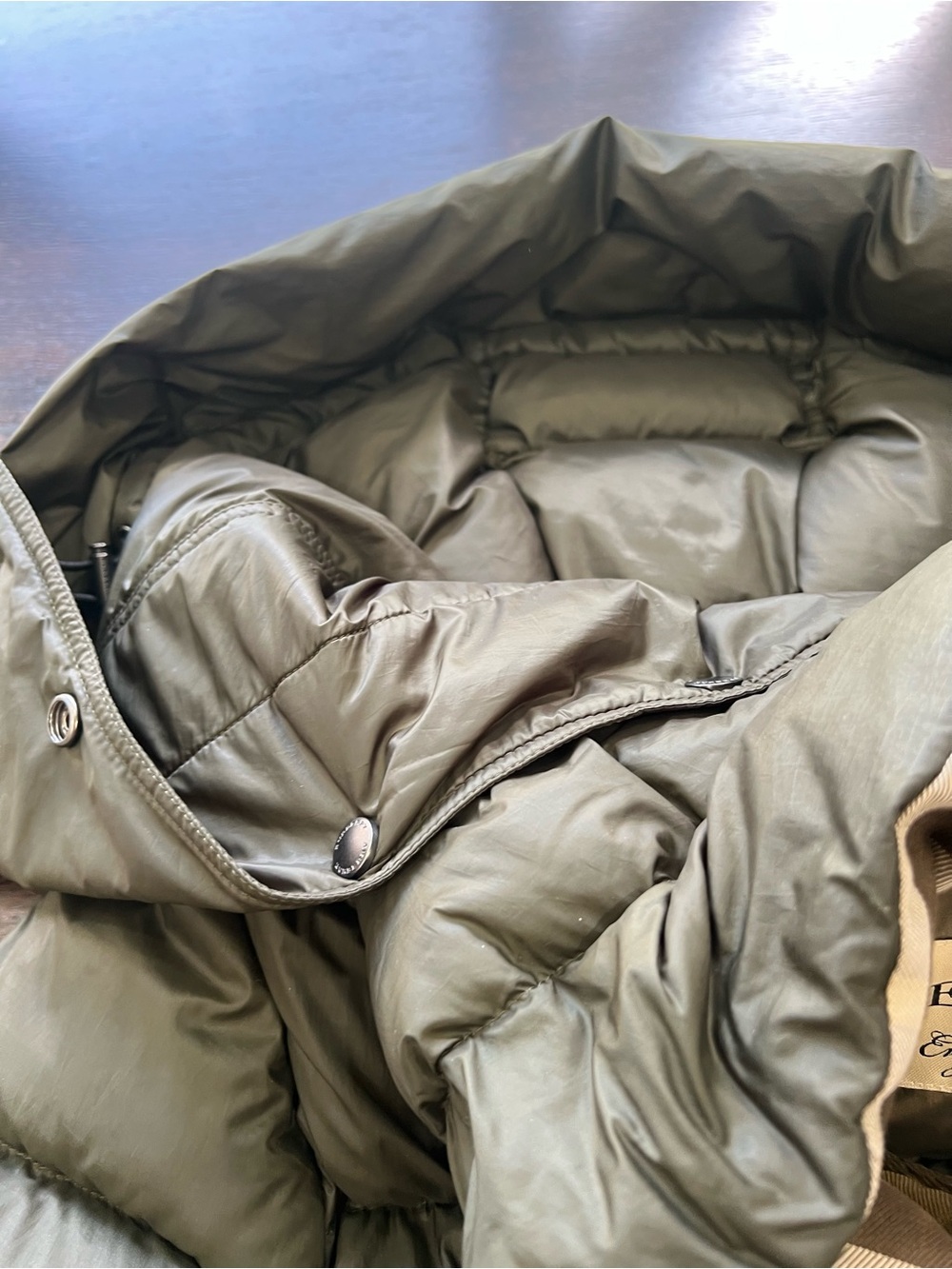 Burberry Olive Green Quilted Puffer Coat - Picture 6 of 11
